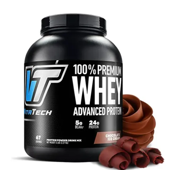 Proteína Whey en Polvo Vitatech Chocolate 100% Premium 2.268kg 2