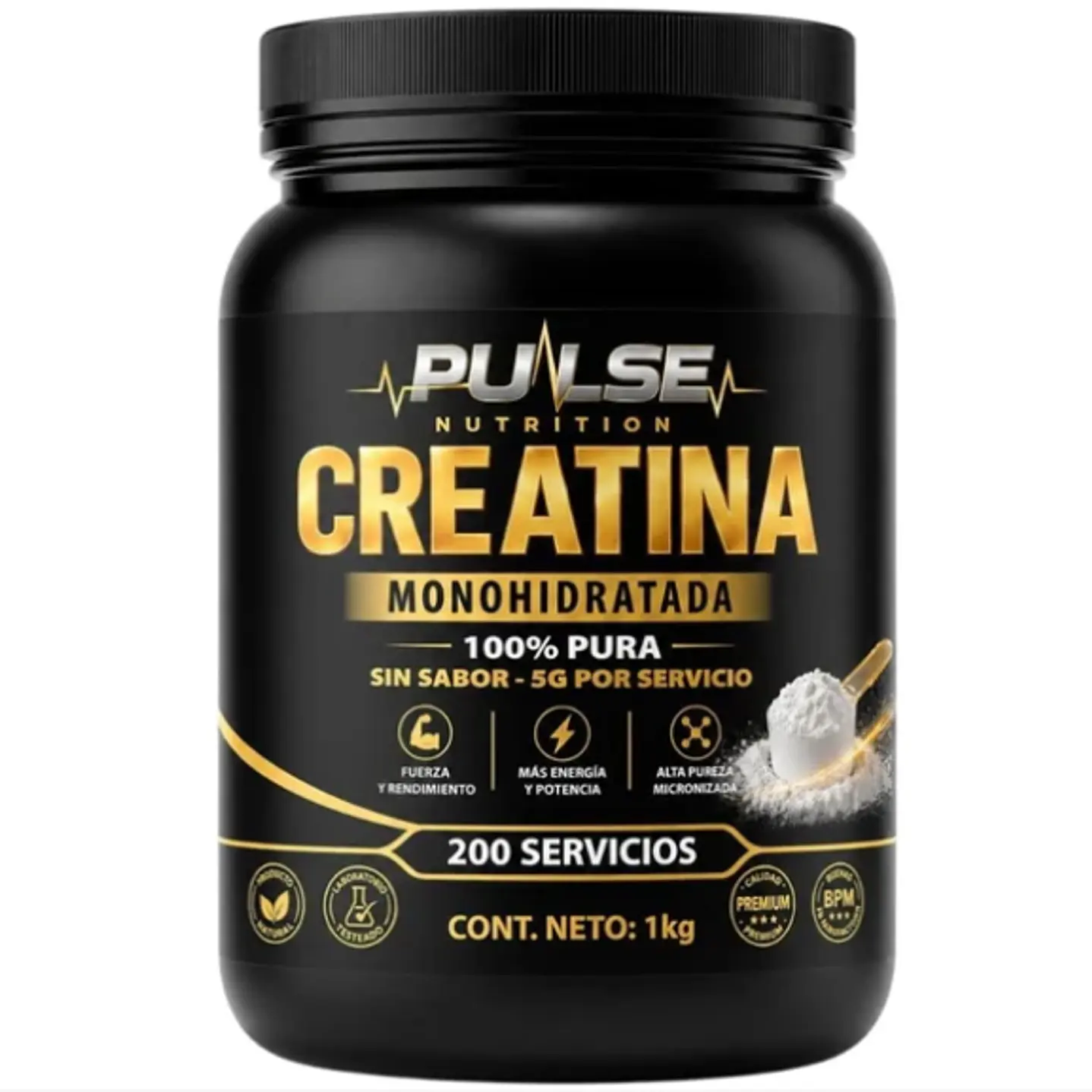 CREATINA MONOHIDRATADA 1KG SIN SABOR - PULSE NUTRITION
