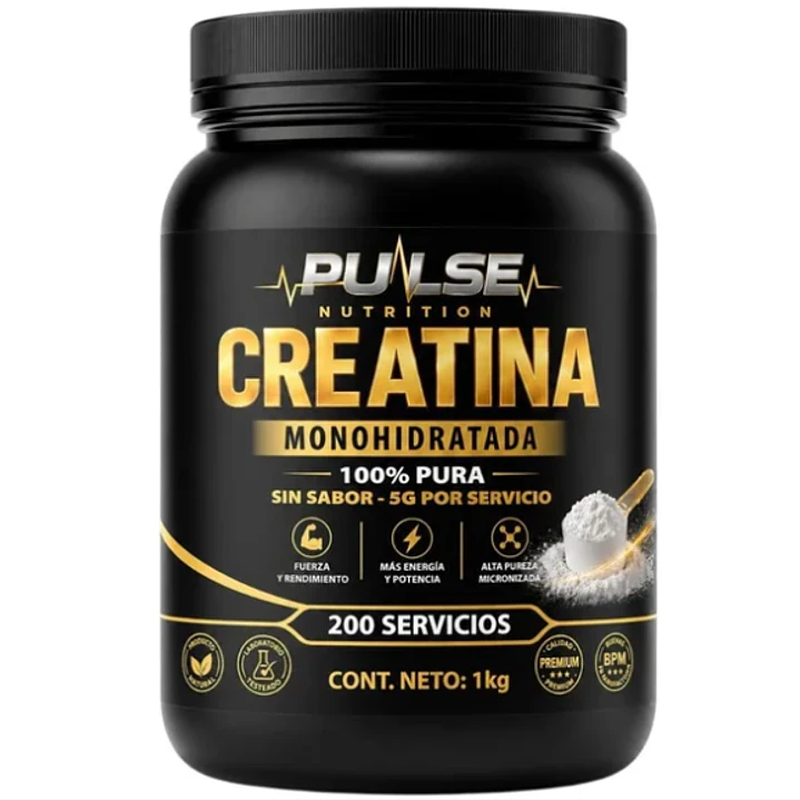 CREATINA MONOHIDRATADA 1KG SIN SABOR - PULSE NUTRITION