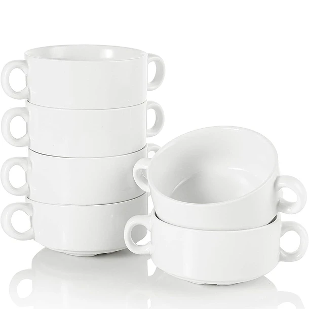 Taza Consomé apilable blanca 350cc 3