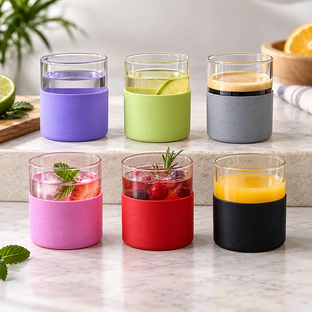 Set 6 vasos multicolor 230ml  1