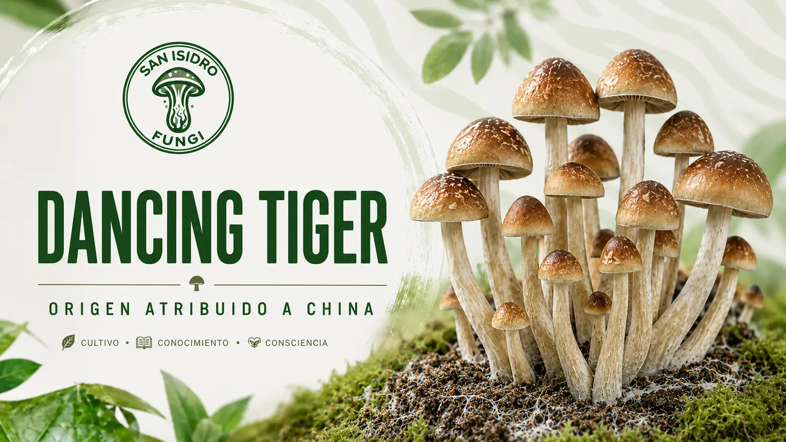 Dancing Tiger, cepa de origen atribuido a China de San Isidro Fungi