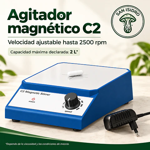 Agitador magnético C2 con barra agitadora | Hasta 2 L · 2500 rpm