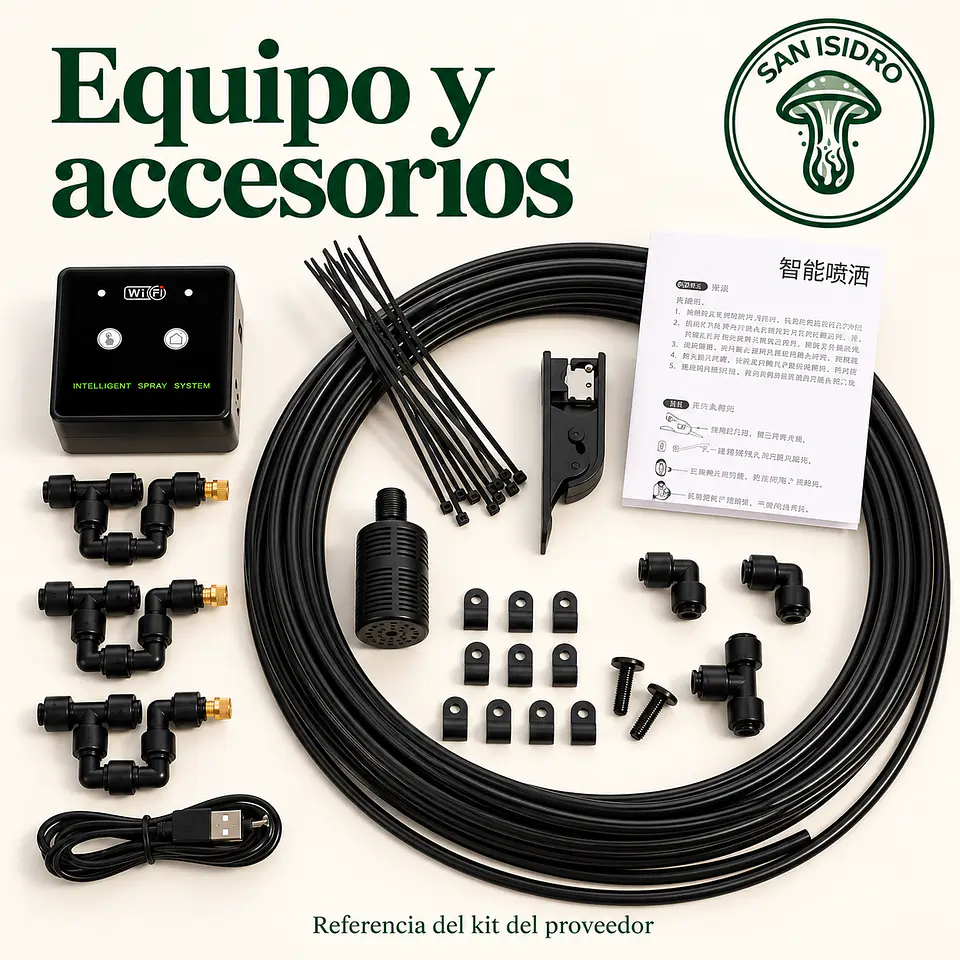 Sistema de pulverización WiFi para cultivo de hongos e invernaderos 2