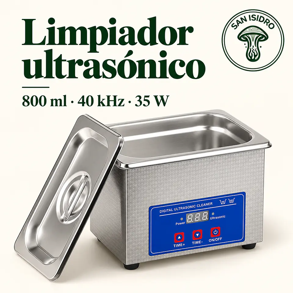 Limpiador ultrasónico digital Raugee · 800 ml · 40 kHz 1
