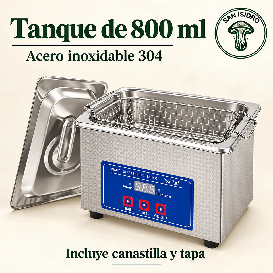 Limpiador ultrasónico digital Raugee · 800 ml · 40 kHz 3