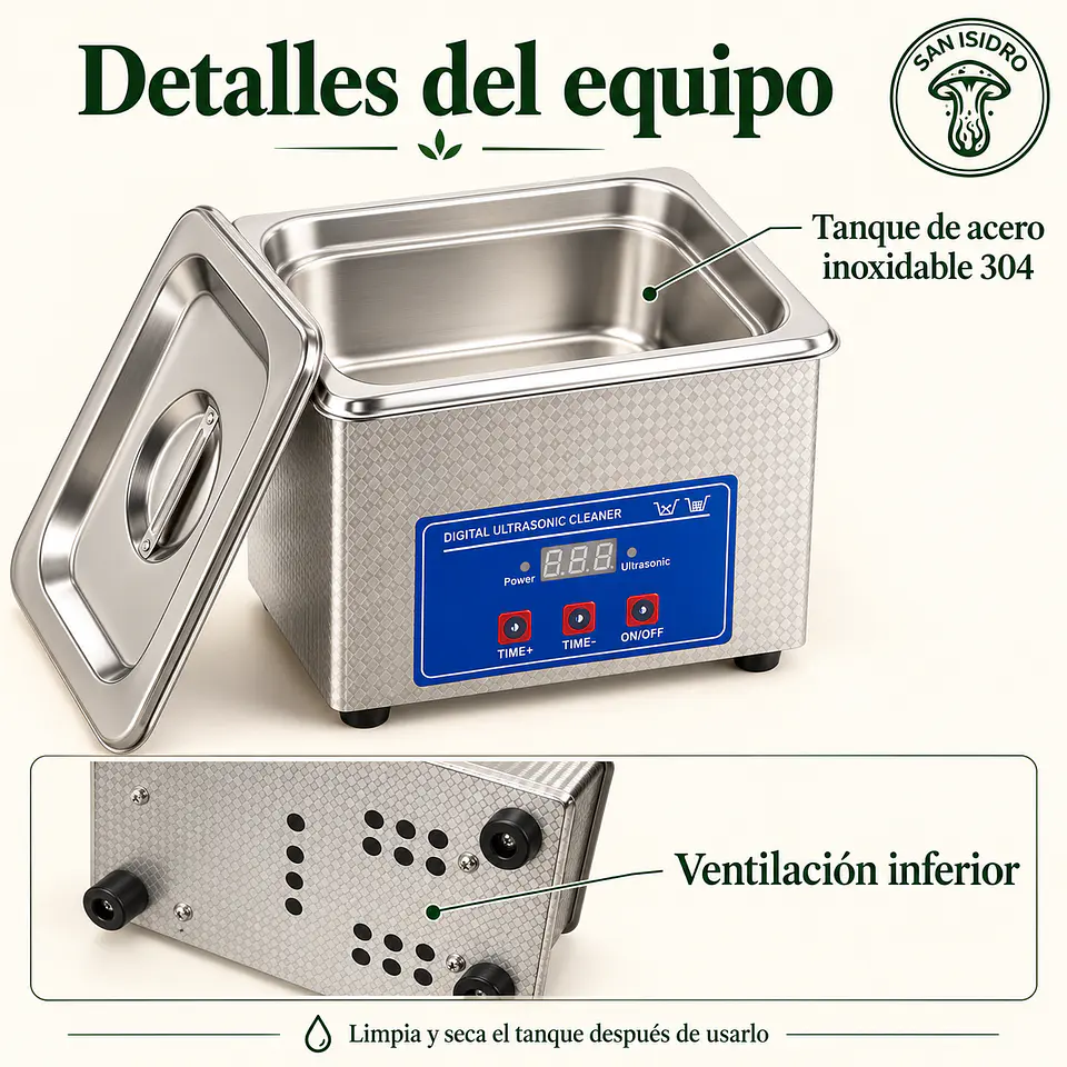Limpiador ultrasónico digital Raugee · 800 ml · 40 kHz 4