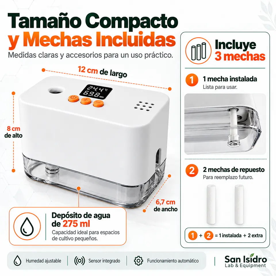 Mini Humidificador Inteligente 275 ml | Control Automático de Humedad 3