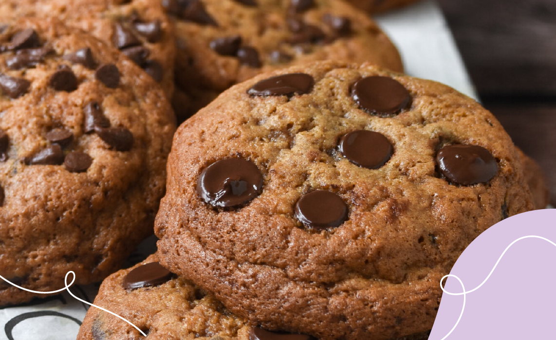 Galleta de avena sabor chocolate con chips de chocolate sin azúcar