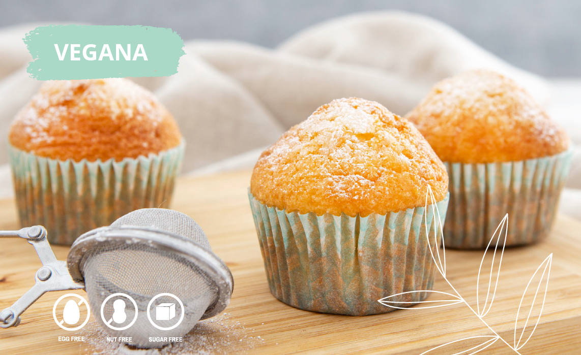 Muffin de vainilla sin azúcar (Veg)