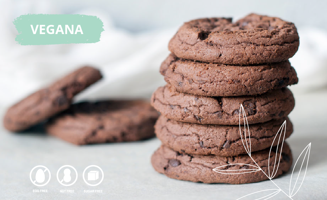 Galleta de avena sabor chocolate con chips de chocolate sin azúcar (Veg)