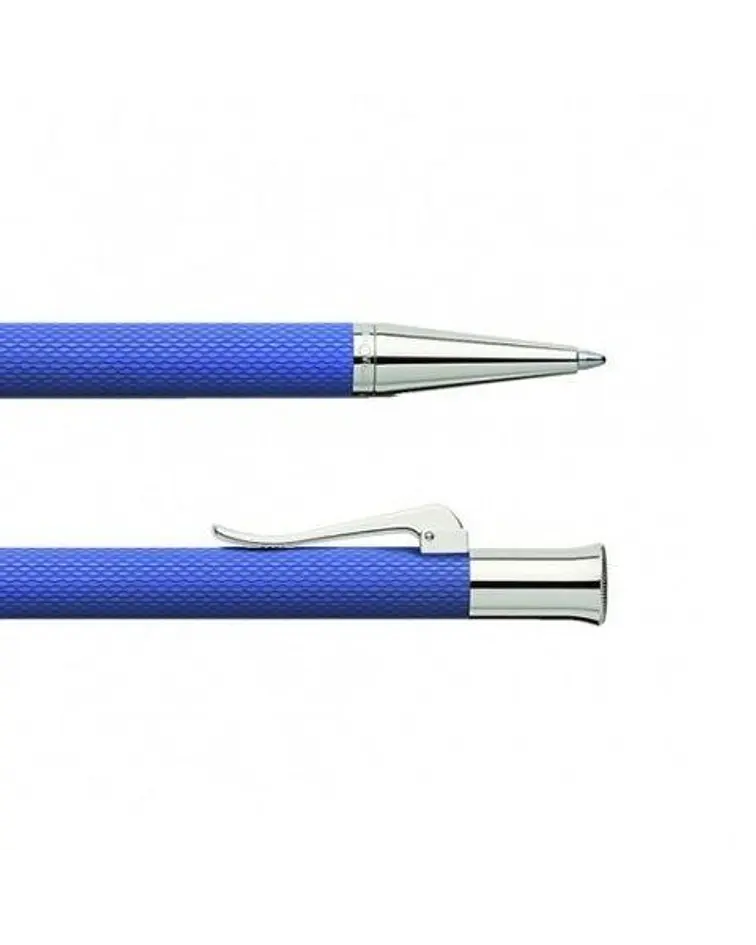 Stylo Roller De Prestige GRAF VON FABER-CASTELL - Modèle Guilloché Indigo MX92, Bleu, Neuf De Stock Sans Emballage
