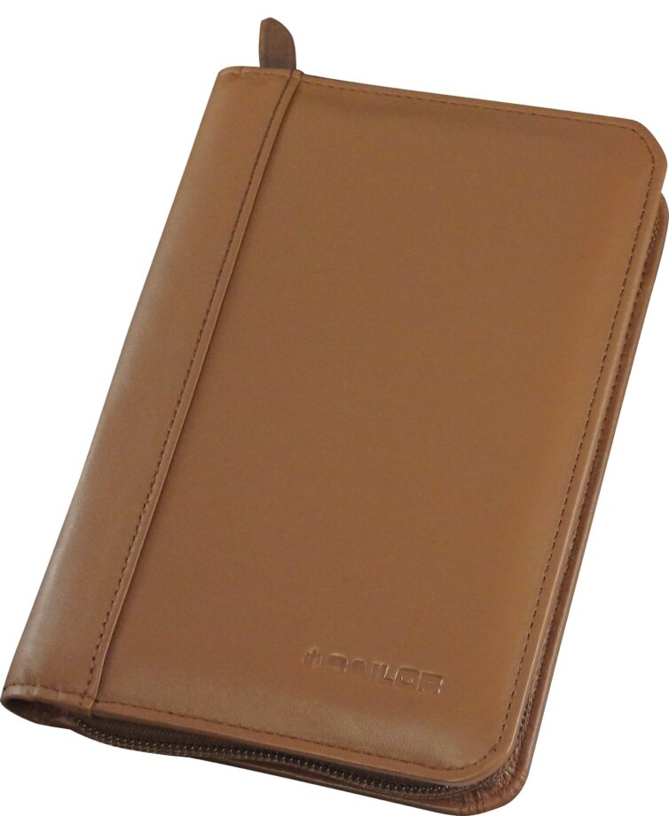 Estuche de cuero café para cinturón, 91 mm.