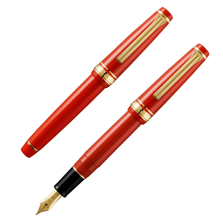 Sailor Pro Gear Slim Rojo – Terminación Dorado 1
