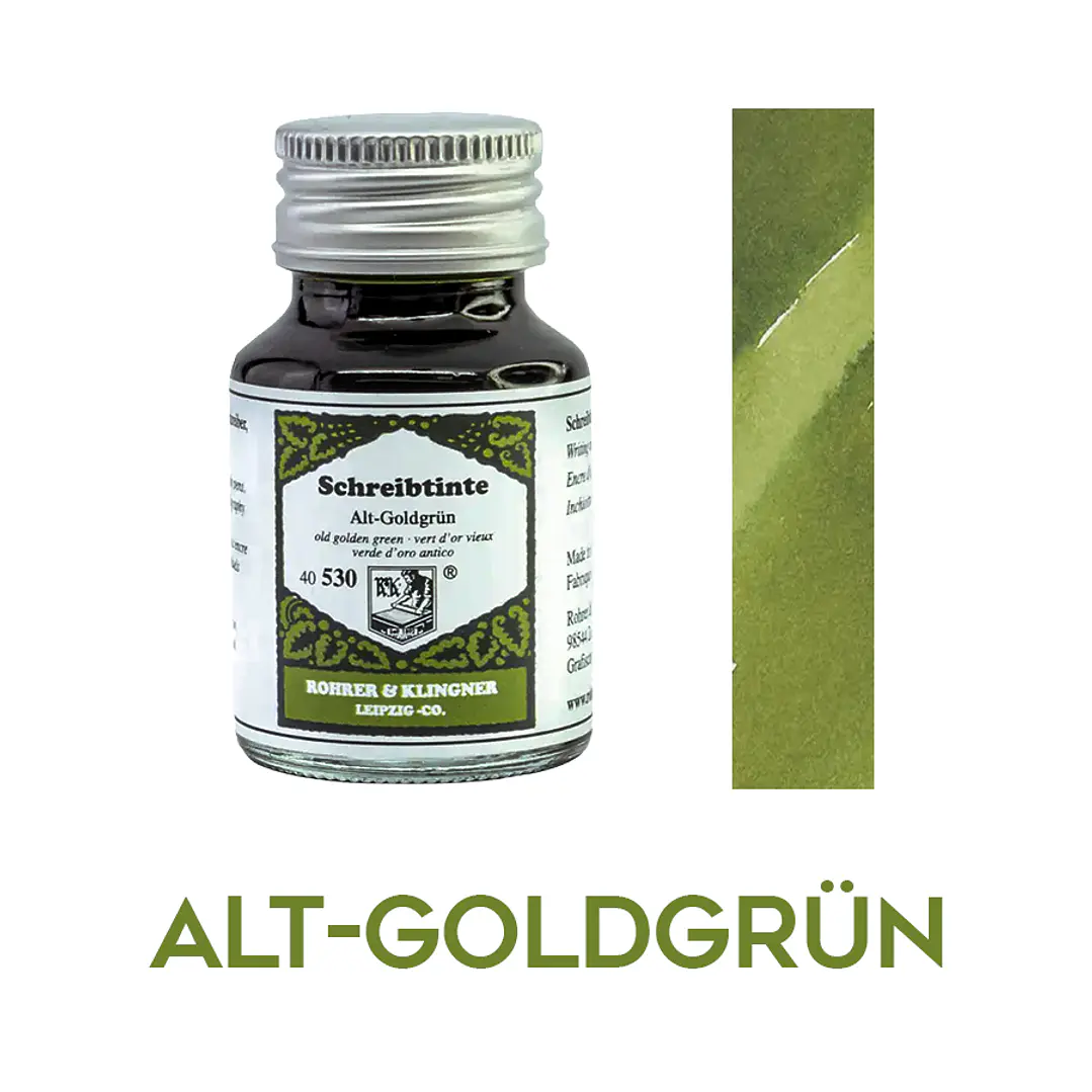 R&K - 50 ml Schreibtinte - Alt-Goldgrün 1