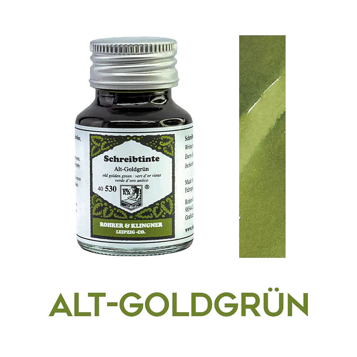 R&K - 50 ml Schreibtinte - Alt-Goldgrün 1