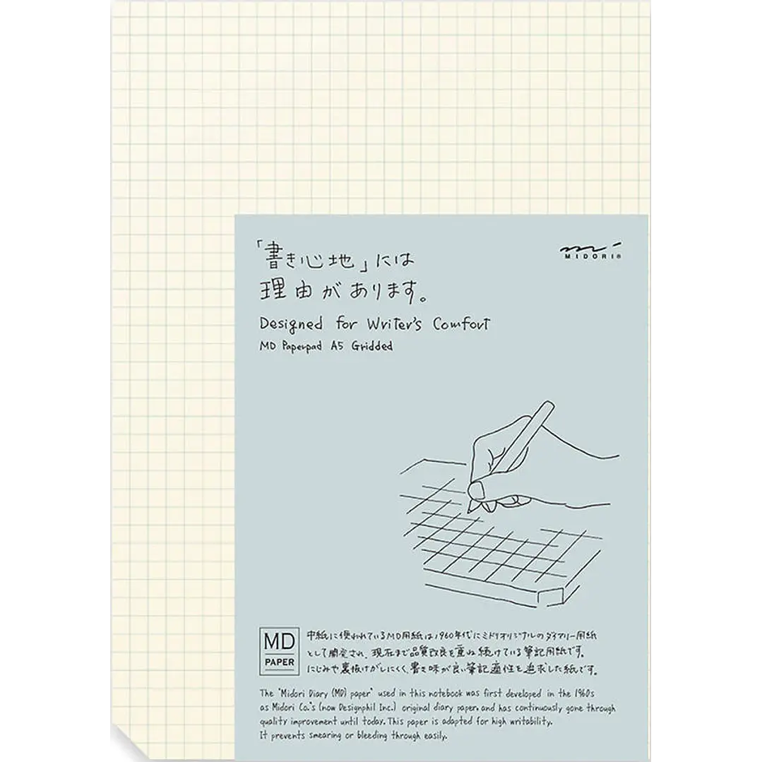 Midori MD Paper Pad A5 Cuadriculado – Bloc de notas japonés 4