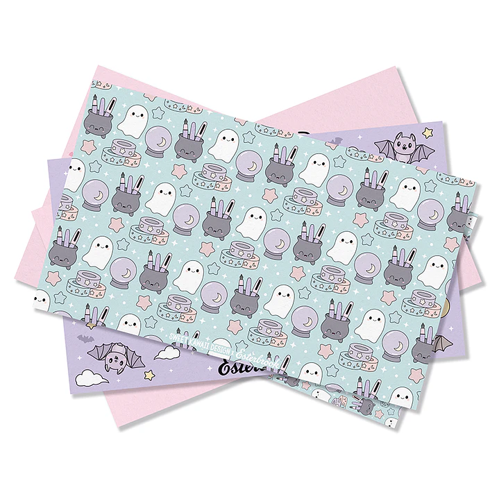 Papel secante Esterbrook x Sweet Kawaii Design Pastel Halloween — Set de 5 hojas 1