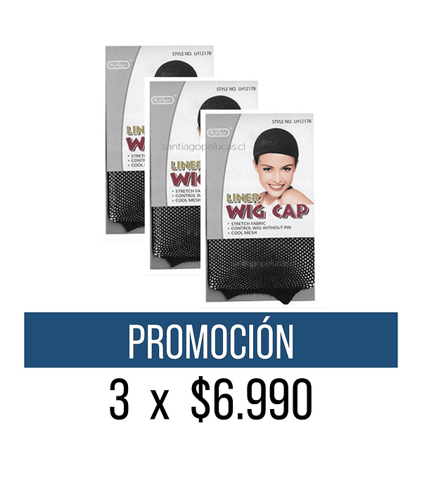 PROMOCIÓN 3 x $6.990 WIG CAP CALADA NEGRA