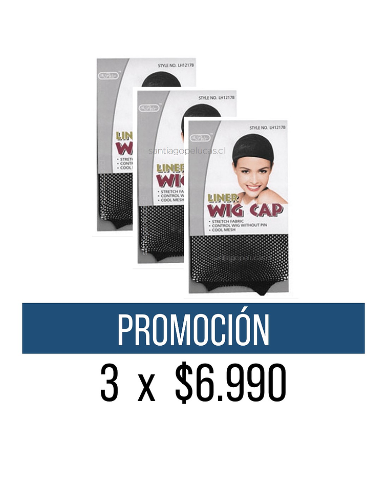 PROMOCIÓN 3 x $6.990 WIG CAP CALADA NEGRA