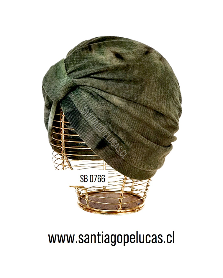 SB 0766 TURBANTE LANILLA FINA ESTAMPADO VERDE