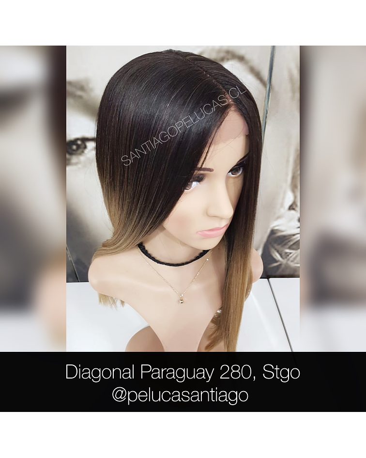 SB 0144 LACE FRONT BOB BALAYAGE RUBIO MEDIO