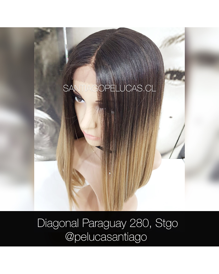 SB 0144 LACE FRONT BOB BALAYAGE RUBIO MEDIO