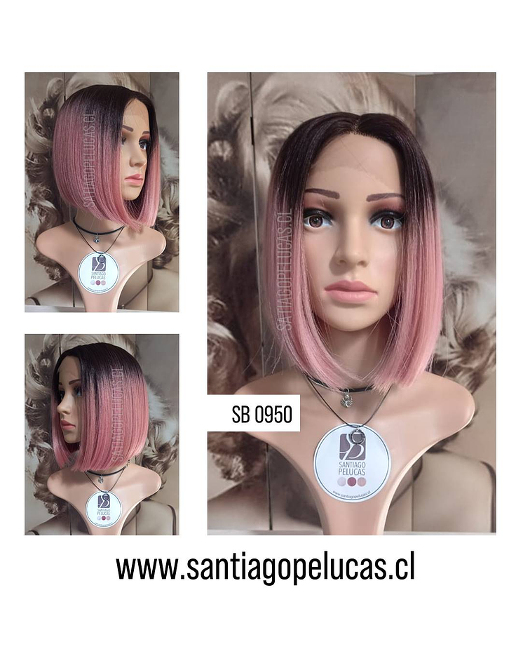 SB 0950 LACE FRONT BOB PARTIDURA AL MEDIO BALAYAGE FUCSIA