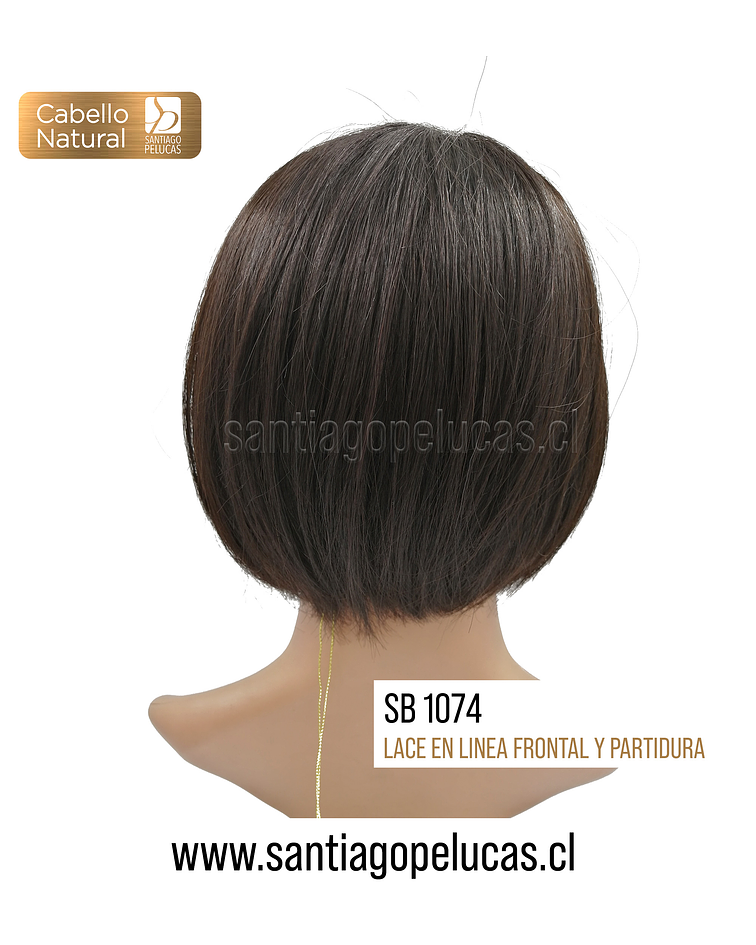 SB 1074 NATURAL LACE FRONT PARTIDURA AL LADO MELENA CORTA CASTAÑO OSCURO