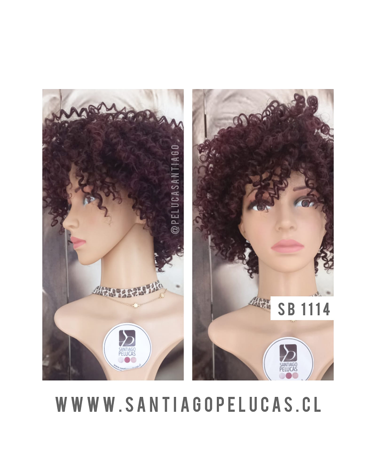 SB 1114 AFRO PREMIUM ROJO OSCURO BURDEO