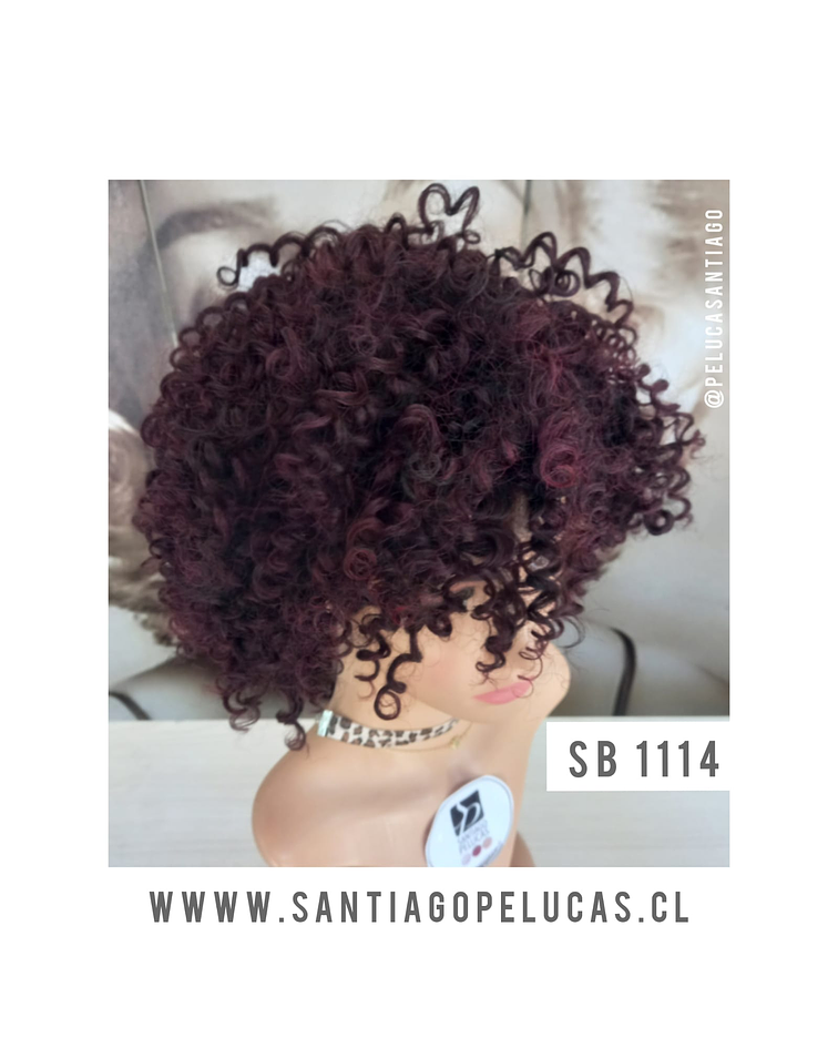 SB 1114 AFRO PREMIUM ROJO OSCURO BURDEO