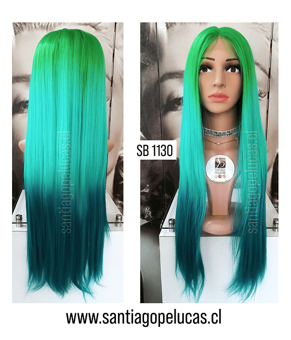 SB 1130 LACE FRONT VERDE FLUOR, ESMERALDA Y TURQUESA