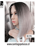 SB 1115 LACE FRONT MELENA YAKI BALAYAGE GRIS PLATA ROSA