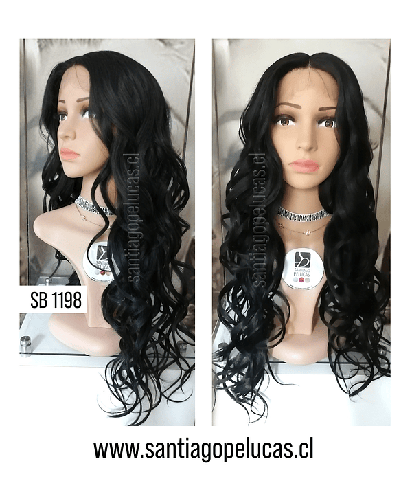 SB 1198 LACE FRONT LARGA ONDULADA NEGRO