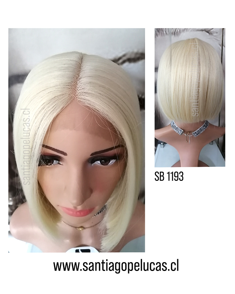 SB 1193 LACE FRONT BOB CORTO RUBIO PLATINADO