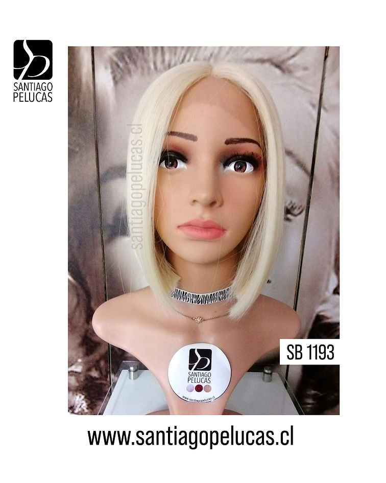 SB 1193 LACE FRONT BOB CORTO RUBIO PLATINADO