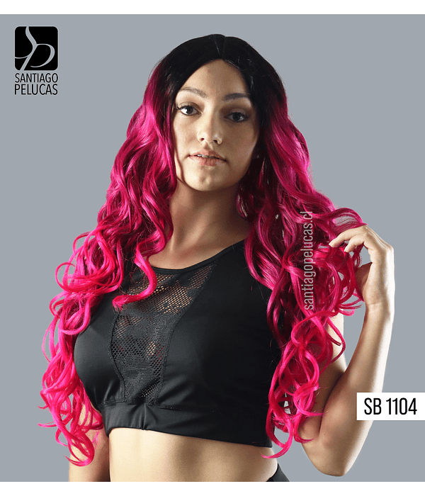 SB 1104 LARGA PARTIDURA LACE ONDAS BALAYAGE FUCSIA