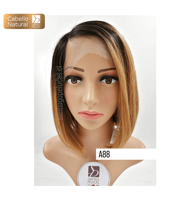 A88 NATURAL LACE FRONT MELENA BOB LISA BALAYAGE RUBIO OSCURO