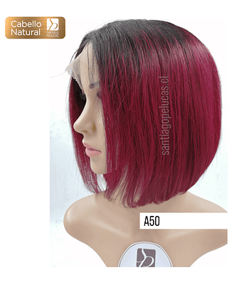 A50 NATURAL LACE FRONT MELENA BOB LISA BALAYAGE ROJO BURDEO