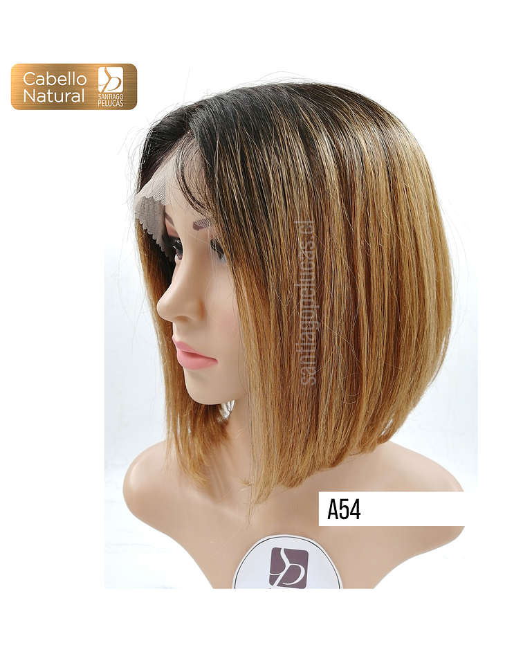 A54 NATURAL LACE FRONT MELENA BOB LISA BALAYAGE RUBIO OSCURO DORADO