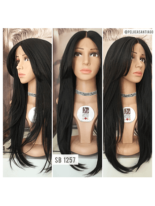 SB 1257 JENNIFER LACE FRONT LARGA PART. CENTRO ESCALONADA FLEQ. LARGO NEGRO