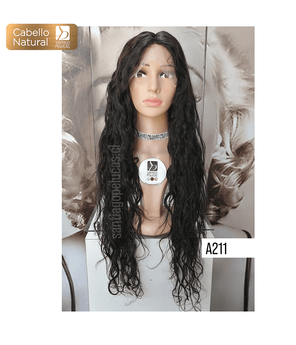 A211 NATURAL LACE FRONT EXTRA LARGA ONDAS CASTAÑO OSCURO