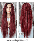 SB 0234 LACE FRONT CRESPA BALAYAGE ROJO BURDEO