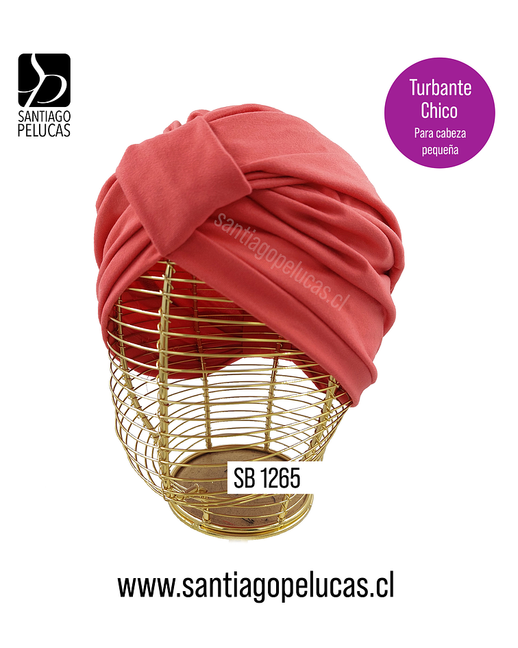 SB 1265 TURBANTE PIEL DURAZNO CORAL (CHICO)