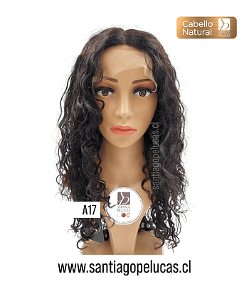 A17 NATURAL LACE FRONT LARGA CRESPA NEGRO