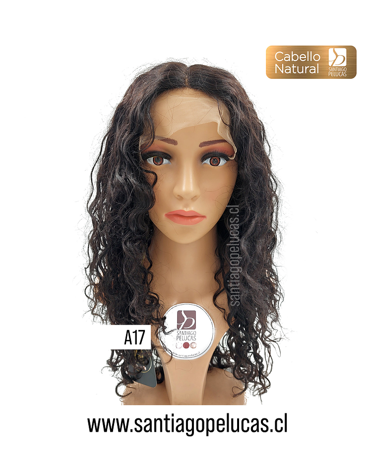 A17 NATURAL LACE FRONT LARGA CRESPA NEGRO