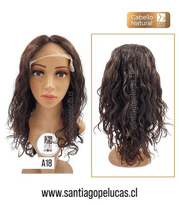 A18 NATURAL LACE FRONT LARGA CRESPA CASTAÑO OSCURO