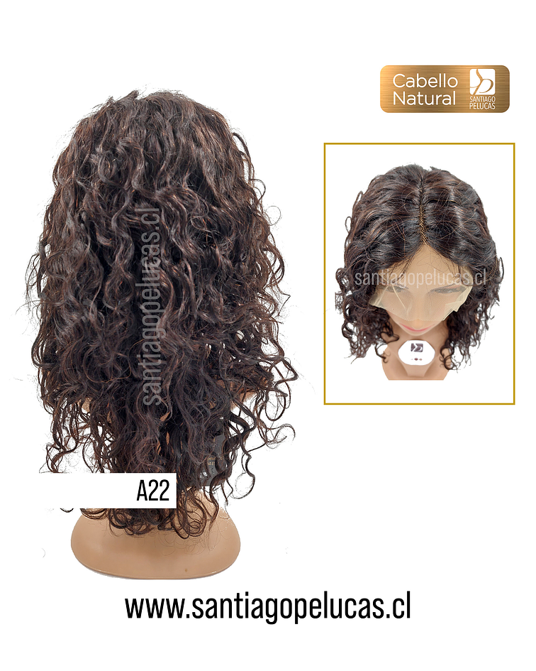 A22 NATURAL LACE FRONT CRESPA LARGA CASTAÑO OSCURO