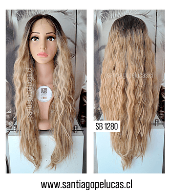 SB 1280 LACE FRONT SEMI CRESPA BALAYAGE RUBIO MATIZADO