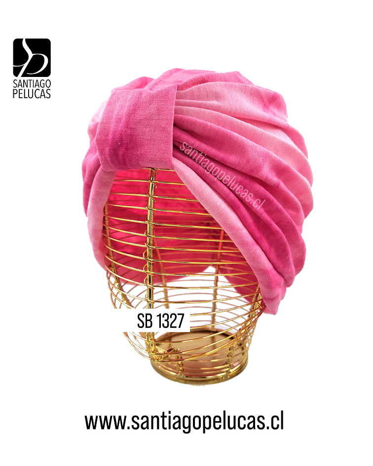 SB 1327 TURBANTE ALGODON ELASTICADO ESTAMPADO ROSADO